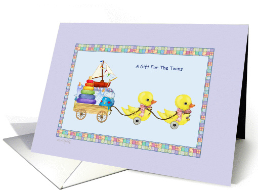 Baby Ducks -Twins Girls Baby Shower Gift card (798285)