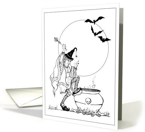 Halloween Witch Coloring Book Greeting card (832141)