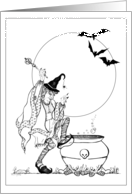 Halloween Witch Coloring Book Greeting card