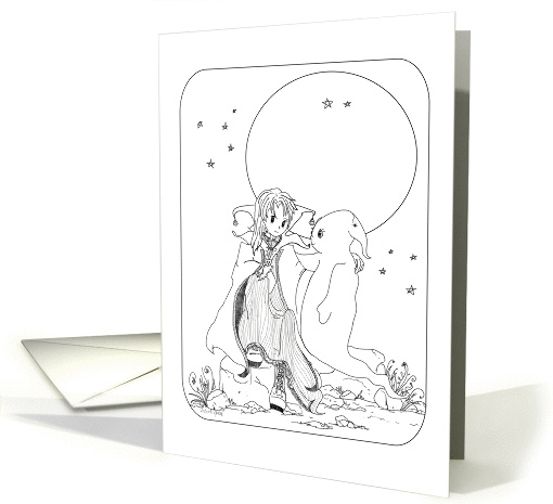Halloween Witch and Ghost Coloring Book Greeting card (832142)