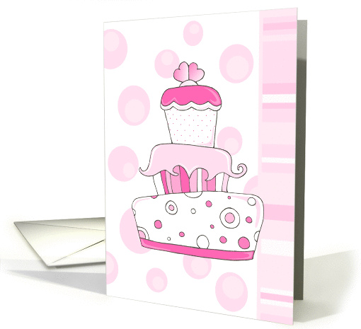 Pink Wedding Cake card (209704)
