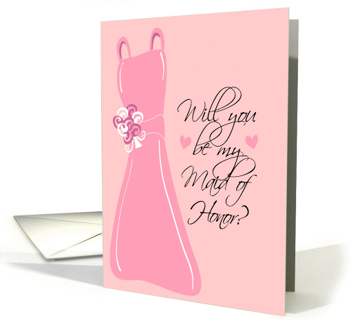 Will you be my Maid of Honor? Pink card (133704)