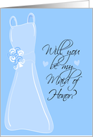Will you be my Maid of Honor? Pastel Blue card