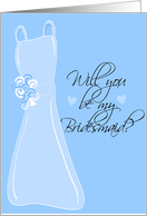 Will you be my Bridesmaid? Pastel Blue card