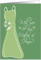 Will you be my Matron of Honor? Sage card