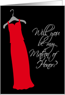 Red Matron of Honor Dress card