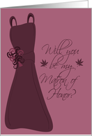 Autumn Matron of Honor - Plum card