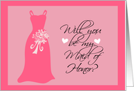 Pink Maid of Honor card
