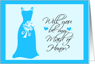 Tropical Blue Maid of Honor card