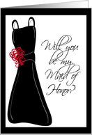 Maid of Honor - Black and White card