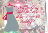 December Wedding Maid of Honor card