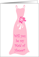 Will you be my Maid of Honor? Light Pink card