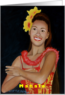 Hula Dance Gesture of Love - Mahalo - Thank you card