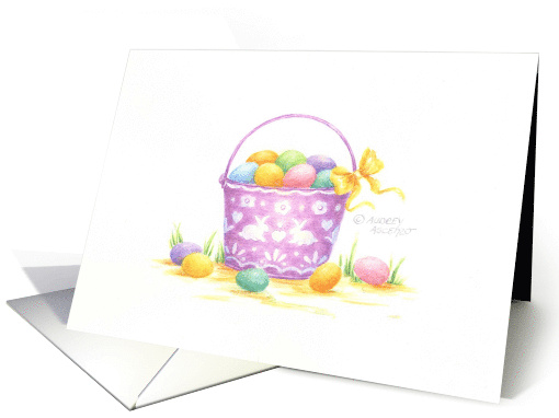 Easter Colorful Eggs In Decorated Pail Joys of Spring card (1044217)