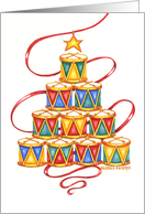 Christmas Military Tree Of Colorful Drums card