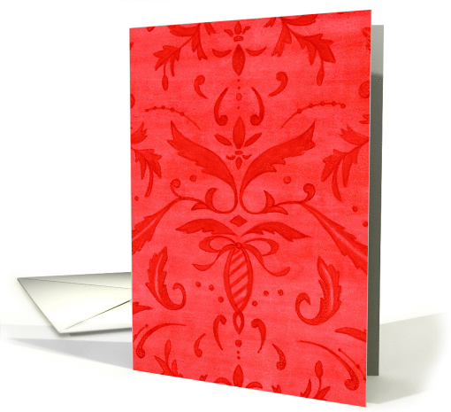 Thank You Christmas For Gift Red Damask Greatly Appreciated card