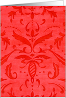 Thank You Christmas For Gift Red Damask Greatly Appreciated card
