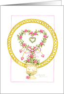 Valentine Rose Heart Topiary Love Today Tomorrow and Always card