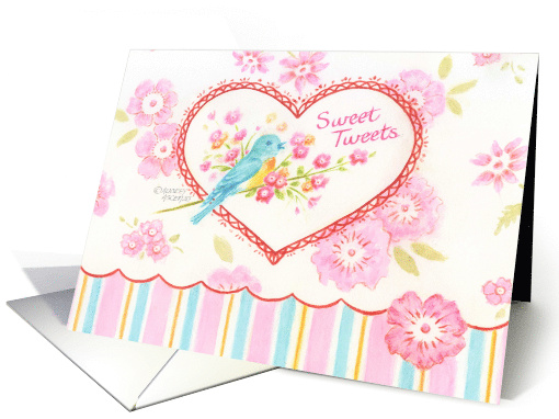 Birthday Beautiful Blue Song Bird Sweet Tweets Joy and Happiness card