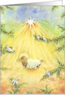 Priest Christmas Jesus And Birds Come Let Us Adore Him Joy card