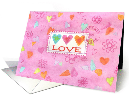 Valentine's Day Sending Love Postage Stamp Happiness card (1461964)