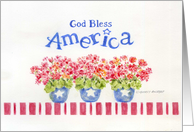 Birthday On Veterans Day Geraniums God Bless America God Bless You card