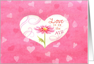 Engagement Congratulations Love Is In The Air Pink Daisy card