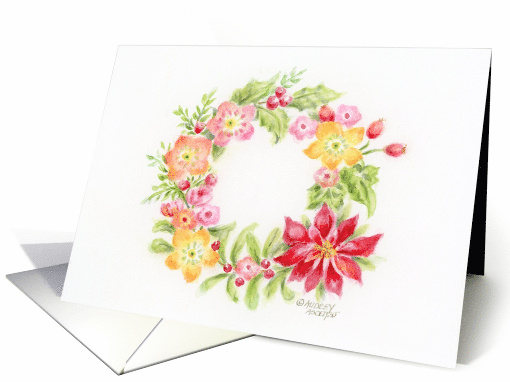 Christmas Floral Medley Wreath Happiest Of Holidays and... (1591698)