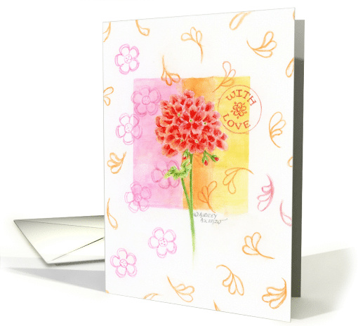 Birthday With Love Geranium Special Beautiful card (1610436)