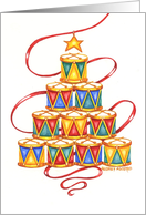 Christmas Tree of Colorful Drums Joy to You card