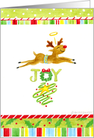 Christmas Reindeer Angelic Deer Overjoyed Excited Happiness card