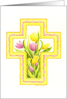 Birthday Christian Beautiful Tulip Cross God Blessings card