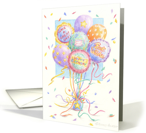 Birthday Balloons With Celebration Wishes card (682993)