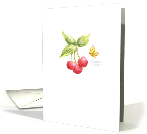 Thank You For Your Kindness Cherries Butterfly Means So Much card