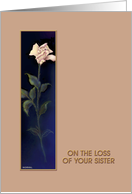 Loss of Sister, Sympathy Card, ’Ivory Rose’ card