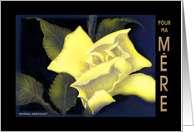  French Birthday Greeting Card for Mother/Pour Ma Mere-Rose Jaune card
