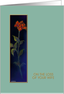 Loss of Wife, Sympathy Greeting Card, ’Red Rose’ card