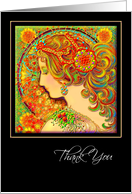 Thank You Greeting Card, ’An Art Nouveau Fantasy’ card