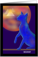 DutchThank You Card, ’Bast’ Egyptian Blue Stone Goddess Painting card