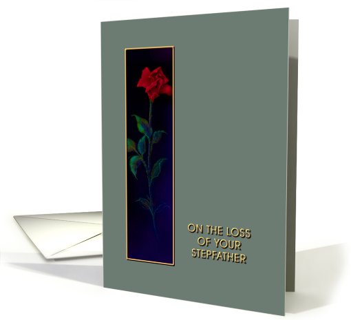 Loss of Stepfather, Red Rose, Sympathy card (611724)