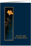 Loss of Uncle, Golden Yellow Rose, Sympathy Card