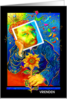 Dutch, Friendship, Male, ArtCard, Greeting Card, ’Van Gogh With Sunflower’ card