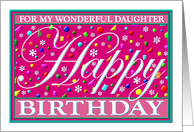 Daughter, Birthday Greeting Card, Pink, ’Happy Card Collection’ card
