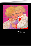 Thank You, French, ArtCard, Paper Greeting Card, ’A Mother’s Love’ card