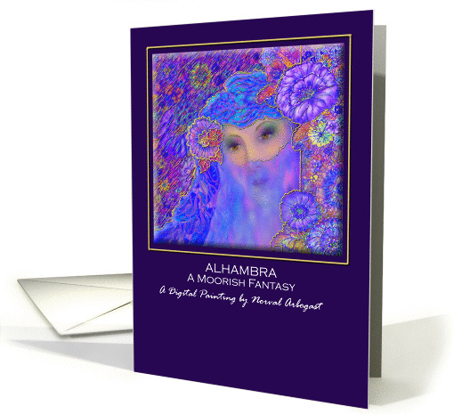 Notecard, Titled, Blank Inside, 'Alhambra' A Moorish Fantasy card