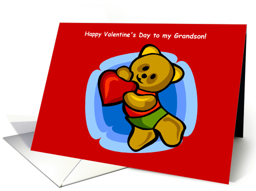 Happy Valentine's Day to my Grandson card (127363)