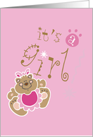 It’s a Girl! Teddy Bear Baby Announcement card