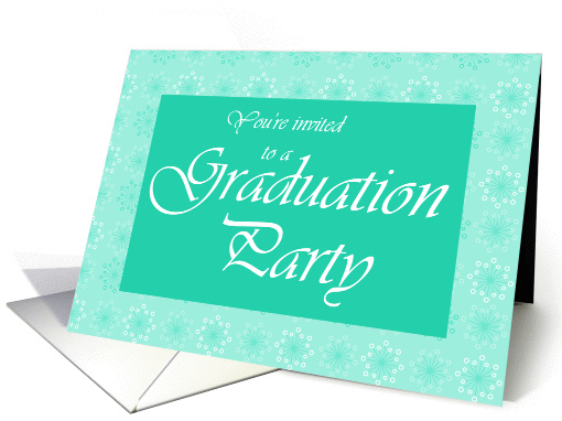 Graduation Party Invitation - Green Flowers card (190505)