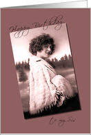 Sis Happy BIrthday - Vintage card