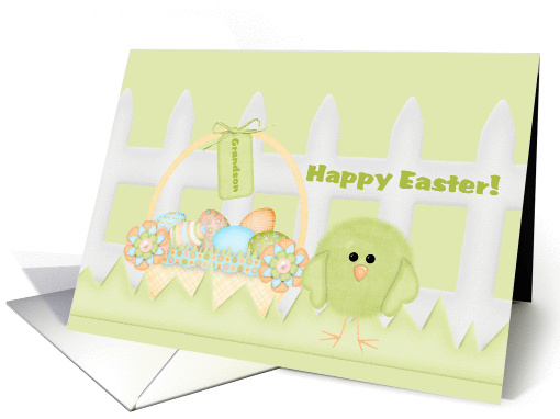 Happy Easter Grandson - Green Chick card (776357)